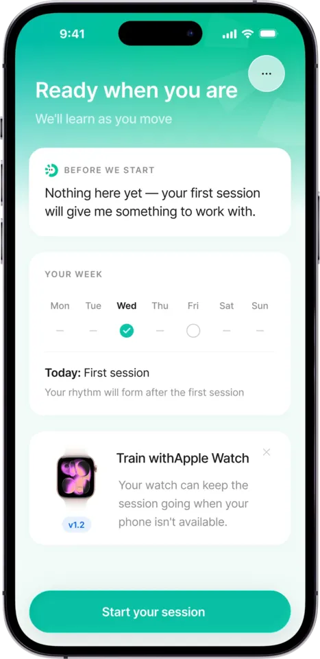 Home Screen — Week rhythm view